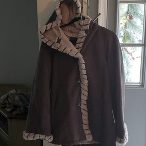 Jones New York Faux Fur lined hooded coat